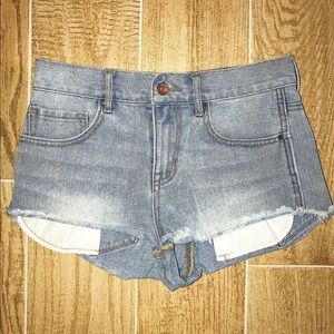 thrifted high wasted denim shorts